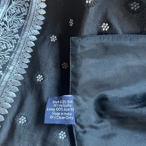 Ann Taylor Women's Silk Saree Shell/Tank Set Silver & Black Size 6 NWT - Picture 14 of 16